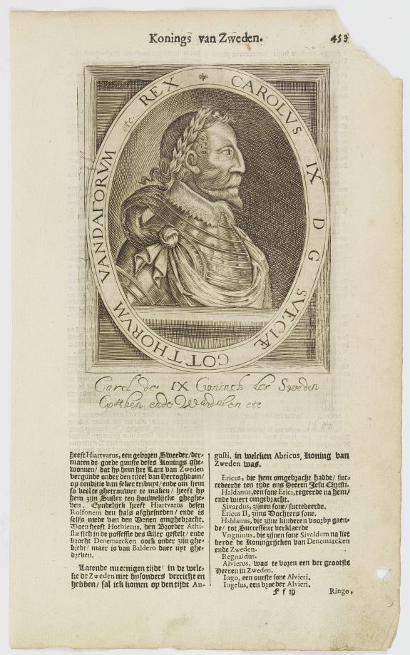 DE CLERCK, N., Carolus IX D G Sveciae Gotthorum Vandalorum etc. Rex., antique map, old maps