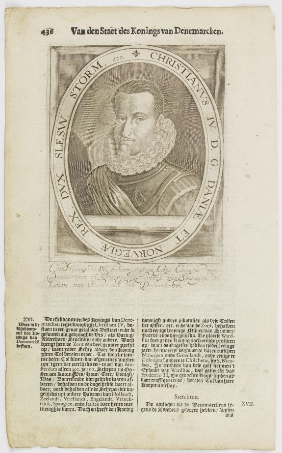 DE CLERCK, N., Christianus IV. D. G. Daniae Et Norvegiae Rex. Dux Slesw. Storm. etc., antique map, old maps