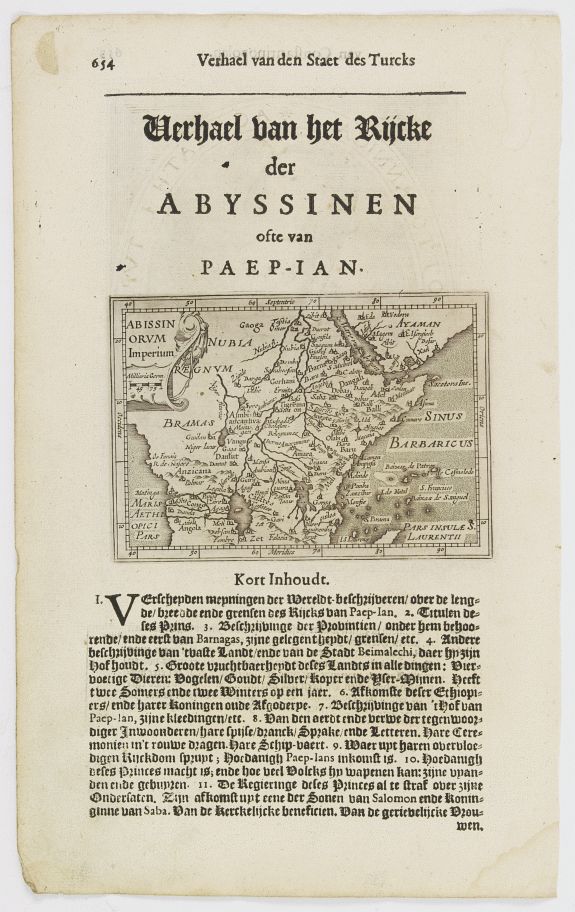 DE CLERCK, N., Abyssinen / Acomath .I. Turcarum Imperator .XIIX. Ex Stirp. Ottomannica. / Abissinorum Imperium., antique map, old maps