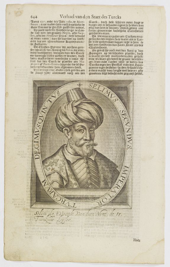 DE CLERCK, N., Selimus Secundus Imperator Turcarum Decimus Quintus., antique map, old maps
