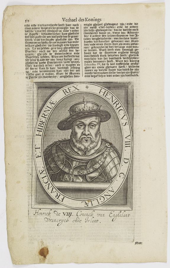 DE CLERCK, N., Henricus VIII D.G. Angliae Franciae Et Hiberniae Rex., antique map, old maps