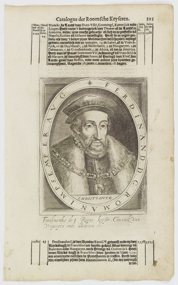 DE CLERCK, N., Ferdinand. D. G. Roman. Imp. Semper. Aug. / Maximilianus II.., antique map, old maps