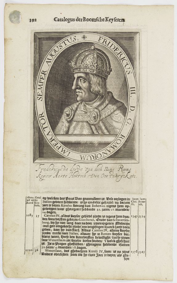 DE CLERCK, N., Fridericus III. D. G. Romanorum Imperator Semper Augustus., antique map, old maps
