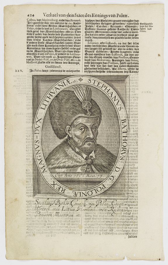 DE CLERCK, N., Stephanus Bathorus, D. G. Poloniae Rex. Magnus-Dux Lithuaniae etc., antique map, old maps