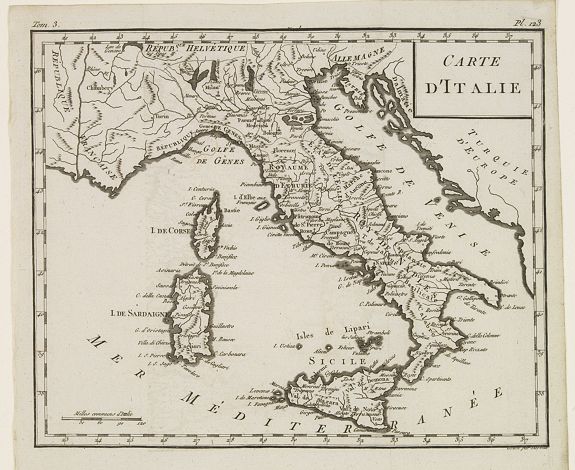 DELAPORTE, L'Abbé., Carte d'Italie., antique map, old maps