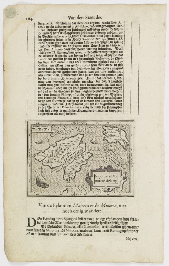 DE CLERCK, N., Majorcae et Minorcae descrip., antique map, old maps