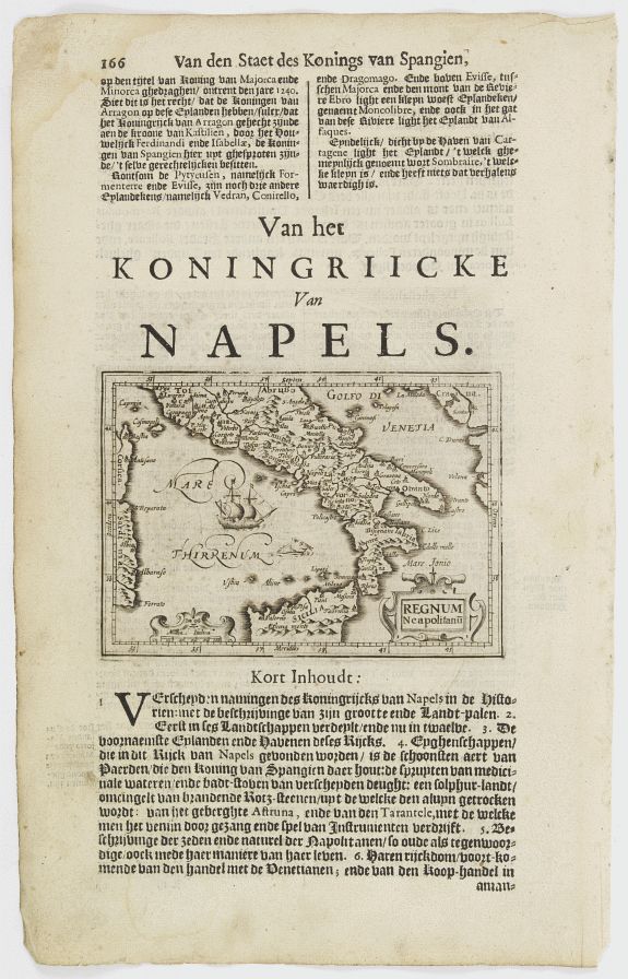 DE CLERCK, N., Regnum Neapolitanu., antique map, old maps
