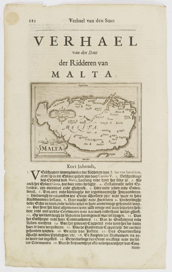 DE CLERCK, N., Malta., antique map, old maps