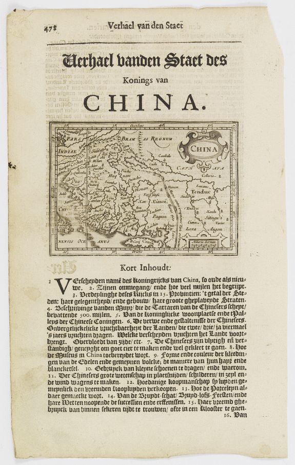 DE CLERCK, N., China., antique map, old maps