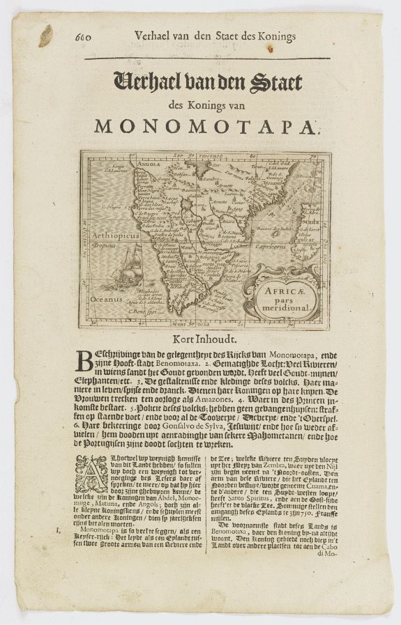 DE CLERCK, N., Africae pars meridional., antique map, old maps