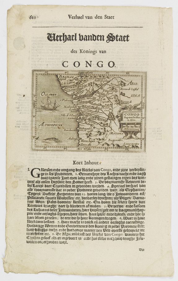 DE CLERCK, N., Congo Regnum Christian. In Africa., antique map, old maps