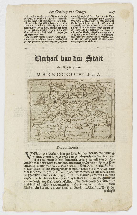 HONDIUS, J., Barbaria., antique map, old maps