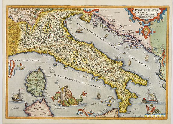 ORTELIUS,A., Italiae Novissima descriptio. . ., antique map, old maps