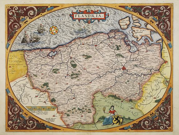 ORTELIUS,A., Flandria., antique map, old maps