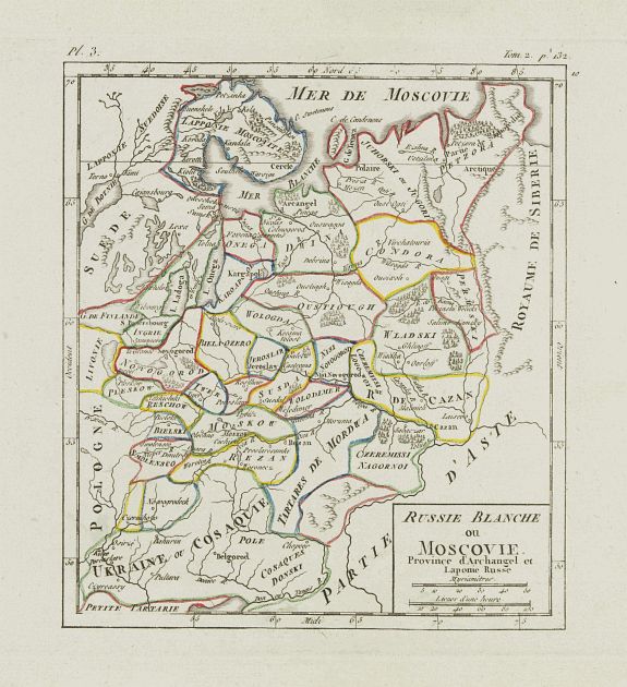 VAUGONDY,R. de, Russie Blanche ou Moscovie. . ., antique map, old maps