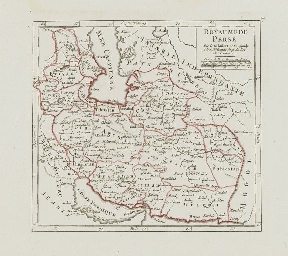 VAUGONDY,R. de, Royaume de Perse., antique map, old maps