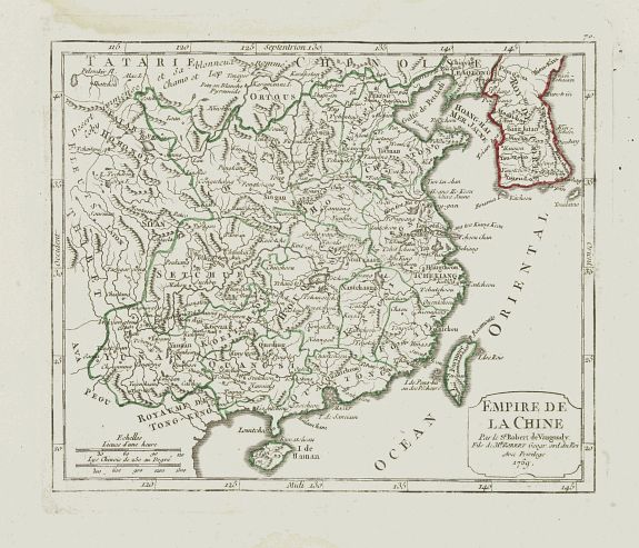 VAUGONDY, R. de, Empire de la Chine., antique map, old maps
