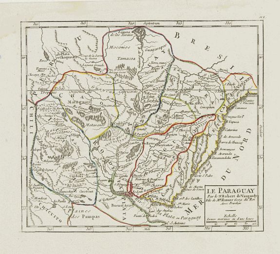VAUGONDY, R. de, Le Paraguay., antique map, old maps