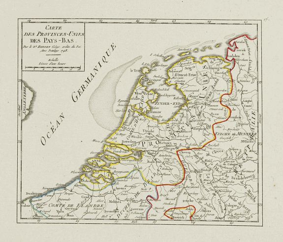 VAUGONDY,R. de, Carte des Provinces-Unies des Pays-Bas., antique map, old maps