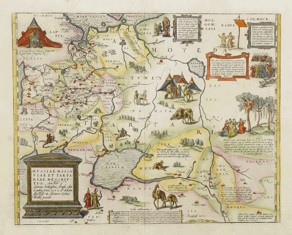 ORTELIUS,A., Russiae, Moscoviae et Tartariae Descriptio., antique map, old maps