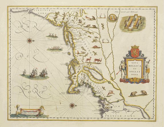 BLAEU, W., Nova Belgica et Anglia Nova., antique map, old maps