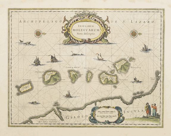JANSSONIUS,J., Insularum Moluccarum Nova descriptio., antique map, old maps