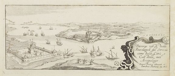 PEETERS,J. / BOUTTATS,G., Diverse viste delli Dardaneli del Strecio come delle Città e Castelli nel'Arcipelago.., antique map, old maps