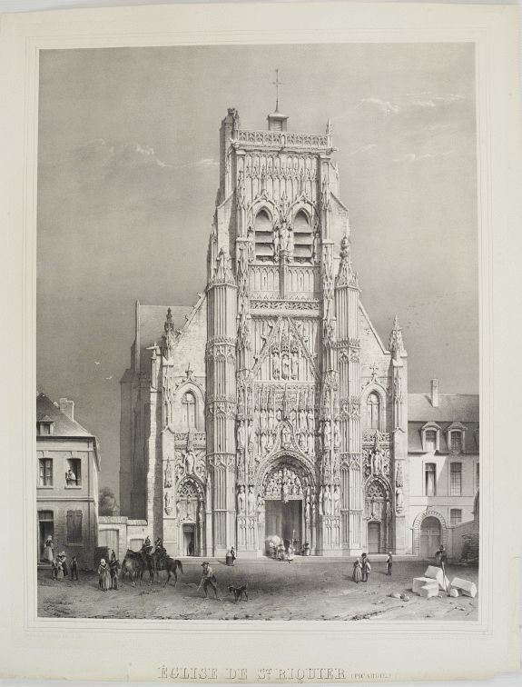 SIMONAU, G., Eglise de St. Riquier (Picardie)., antique map, old maps