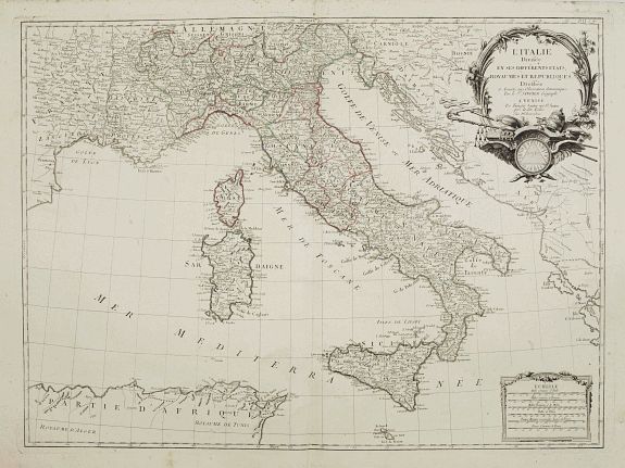SANTINI, P. / REMONDINI, M., L'Italie Divisée en ses différents Etats, Royaumes et Republiques.., antique map, old maps