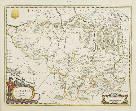 BLAEU,W., Lusatia Superior., antique map, old maps