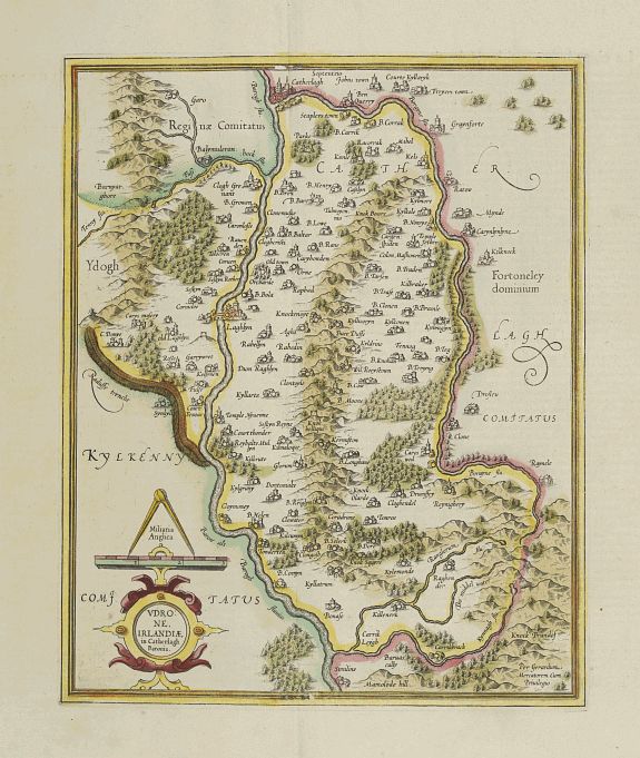MERCATOR,G./ HONDIUS,J., Udrone Irlandiae in Catherlagh Baronia., antique map, old maps