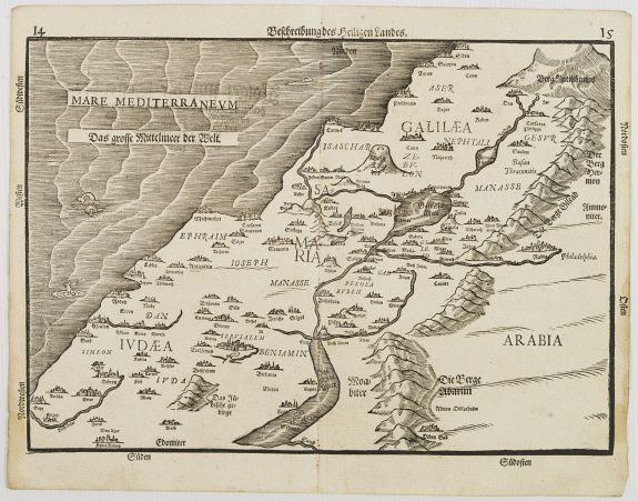 BÜNTING,H., Beschreibung des Heiligen Landes., antique map, old maps