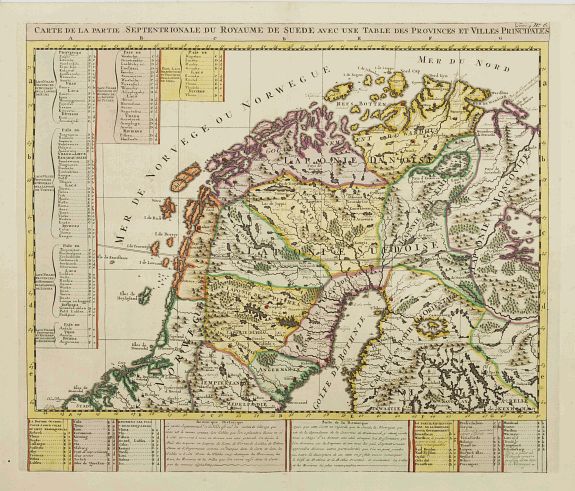 CHATELAIN, H., Carte de la Partie Septentrionale du Royaume de Suede?, antique map, old maps