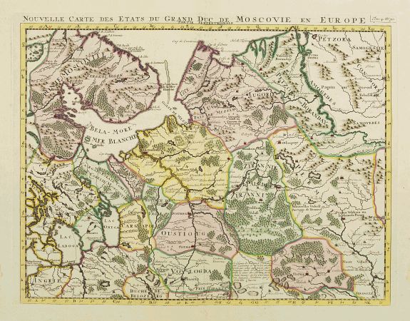 CHATELAIN,H., Nouvelle Carte des Etats du Grand Duc de Moscovie en Europe. Partie Sertentrionale., antique map, old maps