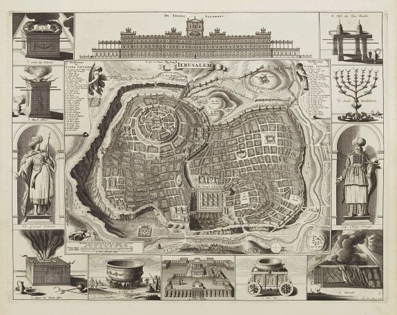 STOOPENDAAL,D., Jerusalem, antique map, old maps
