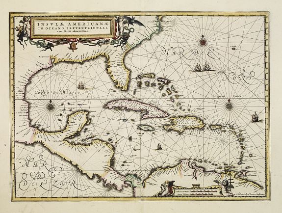 JANSSONIUS, J., Insulae Americanae in oceano septentrionali.., antique map, old maps