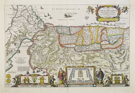 VISSCHER, C.Jsz., Perigrinatie ofte Veertich-Jarige Reyse der Kinderen.., antique map, old maps
