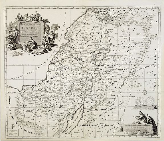 COVENS, I. / MORTIER, C., Het Heylige Land verdeeld in de twaalf stammen Israels .., antique map, old maps
