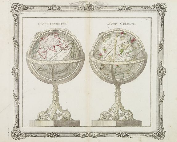 BRION, N., Globe Terestre - Globe Céléste., antique map, old maps