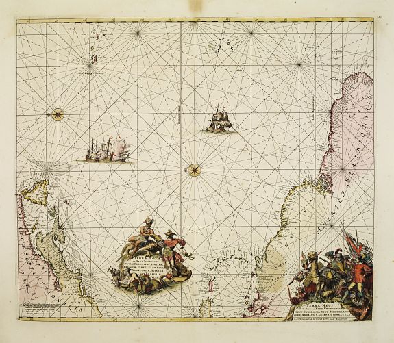 DE WIT, F., Terra nova, ac maris tractus circa Novam Franciam. . ., antique map, old maps