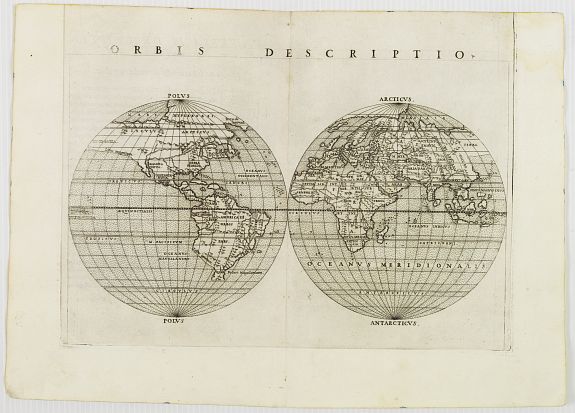 RUSCELLI, G., Orbis descriptio., antique map, old maps