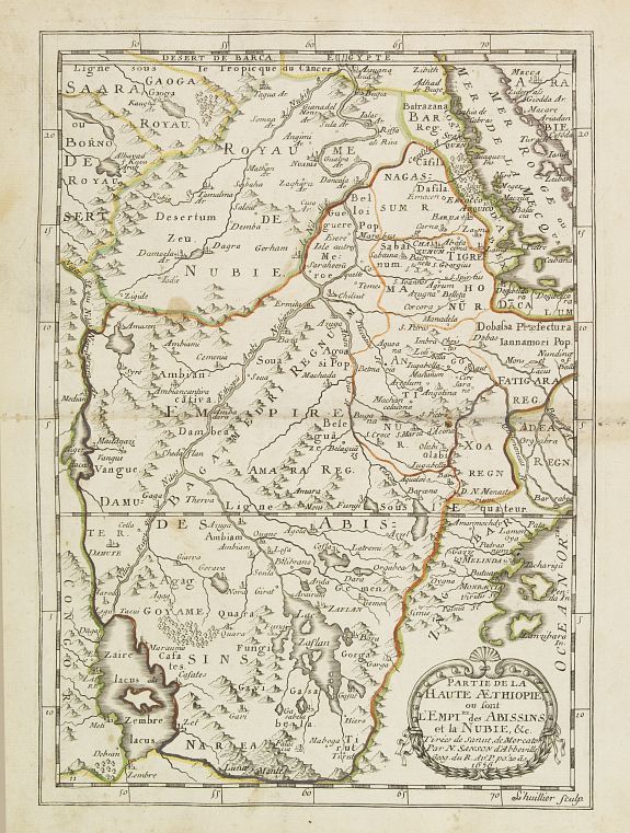 SANSON, N., Partie de la Haute Aethiopie. . ., antique map, old maps