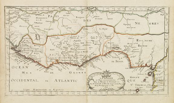 SANSON, N., La Guinee. . ., antique map, old maps
