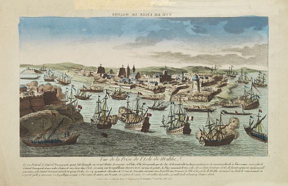CHEREAU, J., Vue de la Prise de l'Isle de Malthe., antique map, old maps