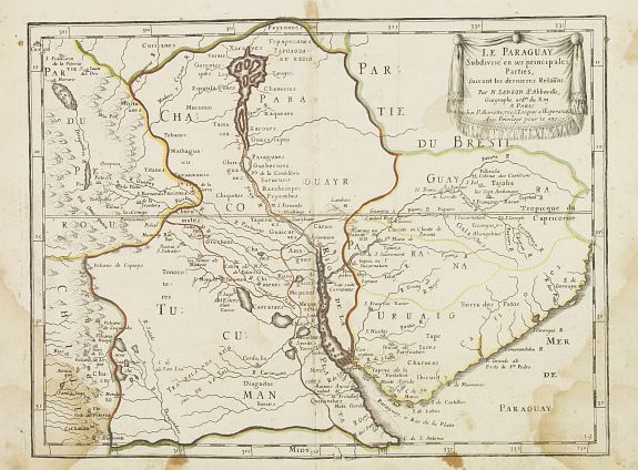 SANSON, N., Le Paraguay . . ., antique map, old maps