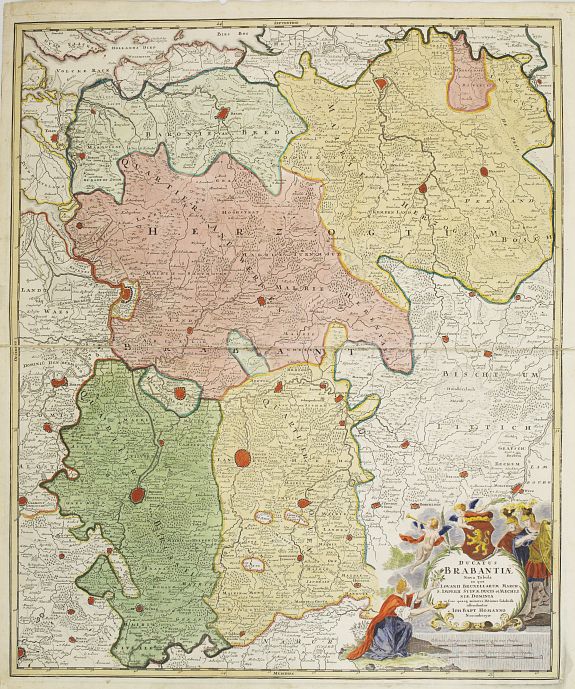 HOMANN, J.B., Ducatus Brabantiae. . ., antique map, old maps