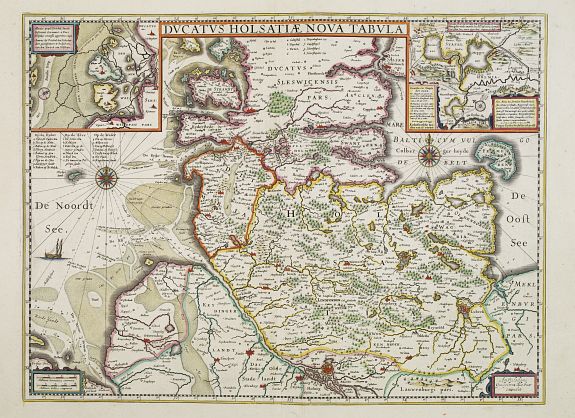 BLAEU, W., Ducatus Holsatiae nova tabula., antique map, old maps