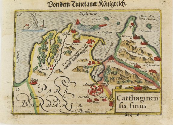 LANGENES, B., Carthaginensis Sinus., antique map, old maps