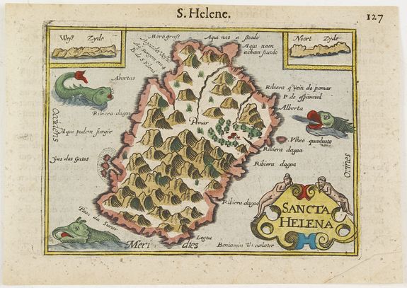 LANGENES, B., Sancta Helena., antique map, old maps