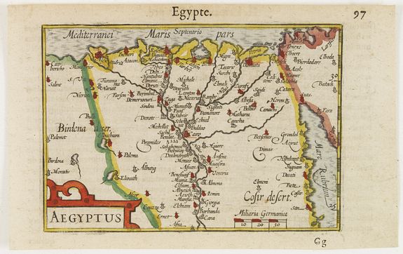 LANGENES, B., Aegyptus., antique map, old maps